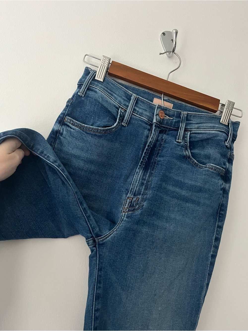 Mother Hustler Ankle Fray Healing Jar Blue Jeans 26 - Picture 5 of 14